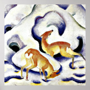 Affiche Cerf dans la neige par Franz Marc