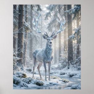 Affiche Cerf de cristal Lumière d'hiver