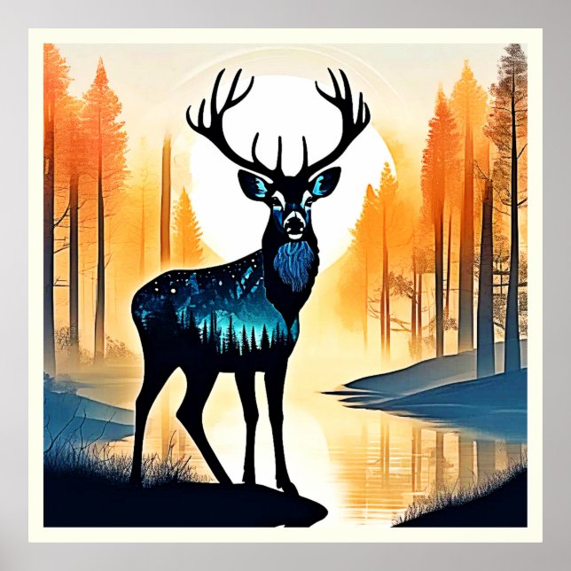 Affiche Cerf de la forêt mystique (Devant)