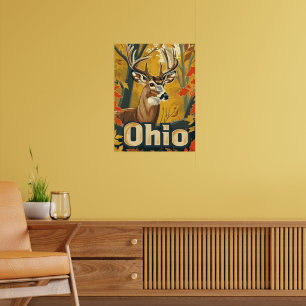 Affiche Cerf de Virginie de l'Ohio