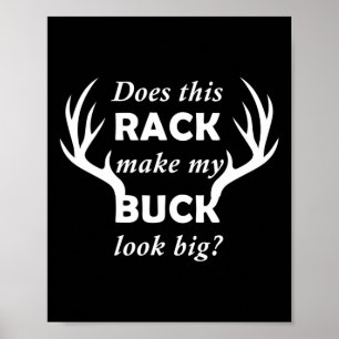 Affiche Cerf drôle de chasse au chasseur Rack Big Buck