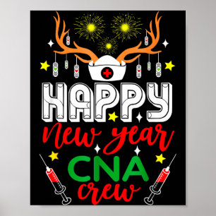 Affiche Cerf drôle infirmière corne Noël Bonne Année