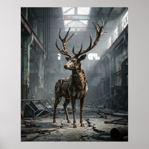 Affiche Cerf Écho Rouillé