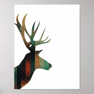 Affiche Cerf géométrique avec Antlers