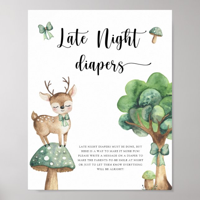 Affiche Cerf - Jeu de couches de nuit tardive  (Devant)