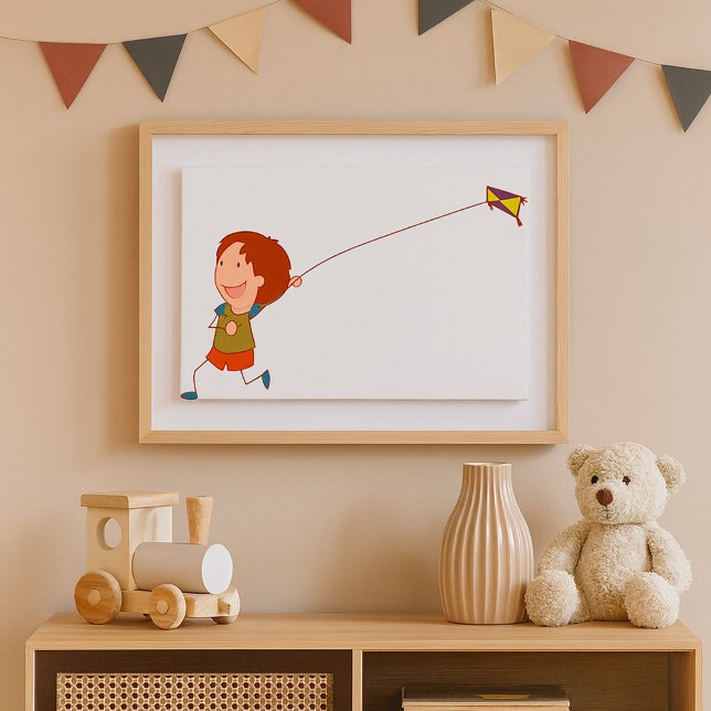Affiche Cerf-volant Enfantin Bonheur de l'Enfance (Créateur téléchargé)