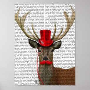 Affiche Cerfs communs avec le casquette et la moustache