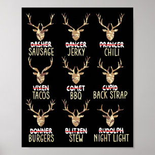 Affiche Cerfs de Noël drôles de chasse aux chasseurs tout