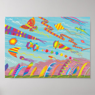 Affiche Cerfs-volants et bannières