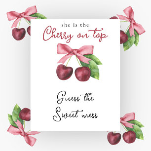 Affiche Cerise arc-en-ciel Baby shower Devine le doux déso