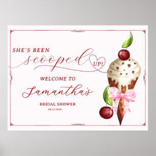 Affiche Cerise de crème glacée Scoopup Fête des mariées Bi