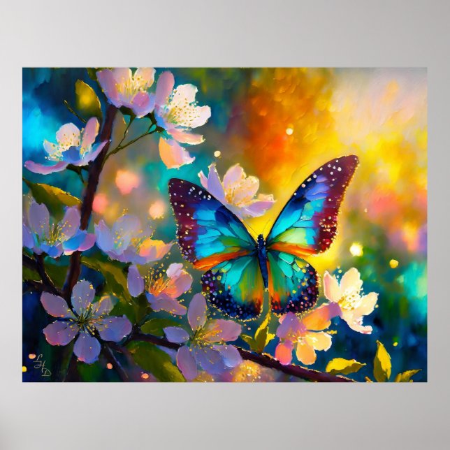 Affiche Cerise Imaginaire Sunrise Papillon  (Devant)