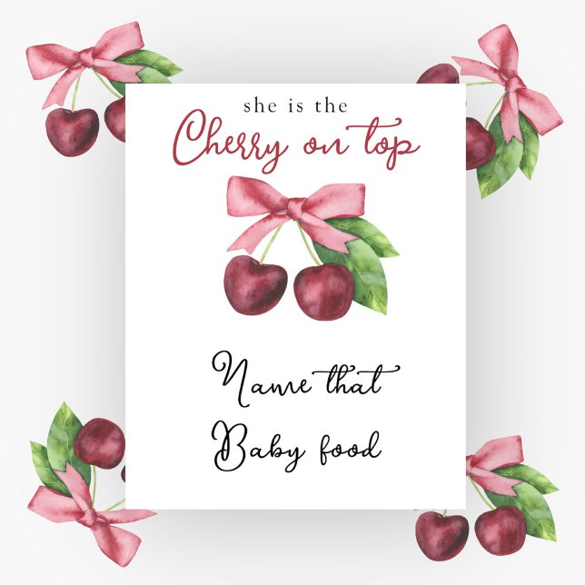 Affiche Cerise noeud bébé douche Nom de cette nourriture p (Créateur téléchargé)