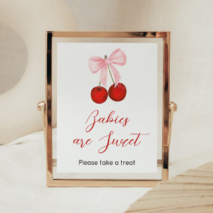 Affiche Cerise sur le Baby shower supérieur Les bébés sont