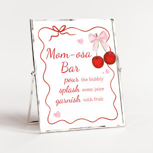 Affiche Cerise sur le dessus Baby shower de la cave rose M