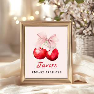 Affiche Cerise sur le dessus Baby shower de la corneille r