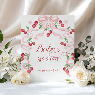 Affiche Cerise sur le dessus Bébés sont doux Bow rose