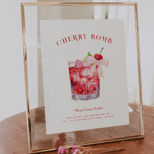 Affiche Cerise sur le dessus Boisson signature pour l'en