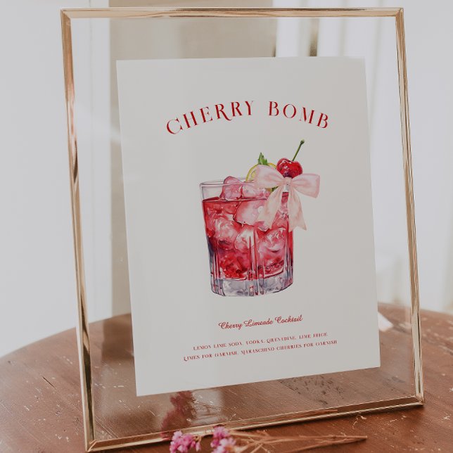 Affiche Cerise sur le dessus | Boisson signature pour l'en (Créateur téléchargé)