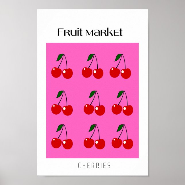 Affiche Cerises du marché aux fruits (Devant)