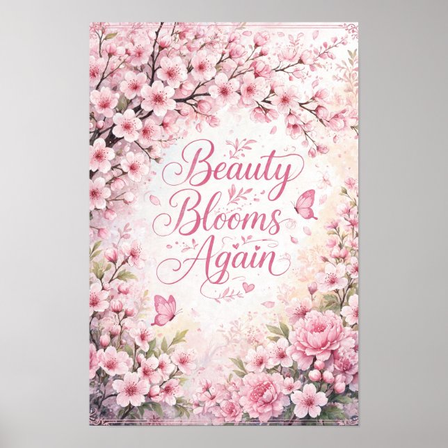 Affiche Cerisier en Fleur : La Beauté Refleurit (Devant)