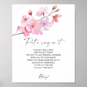 Affiche Cerisier en fleurs - jeu du printemps pour se fian