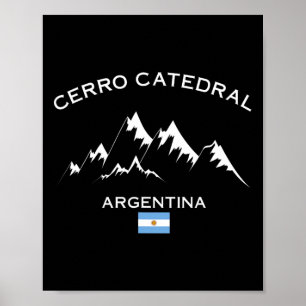 Affiche Cerro Catedral Argentina Station de ski Andes Moun