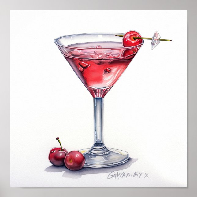 Affiche Cerry Cocktail Art (Devant)