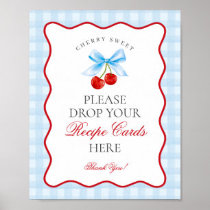 Affiche Cerry Sweet Blue Coquette Bow Partager une recette