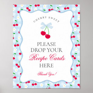 Affiche Cerry Sweet Blue Coquette Bow Partager une recette