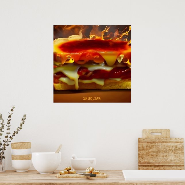 Affiche Certains aiment Hotter AI Imaginaire Art numérique (Cuisine)