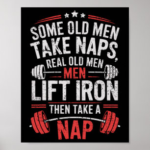 Affiche Certains Vieux Hommes Prennent Naps Véritables Vie