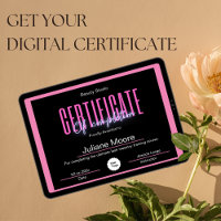 Certificat D'Achèvement Prix Rose Et Noir