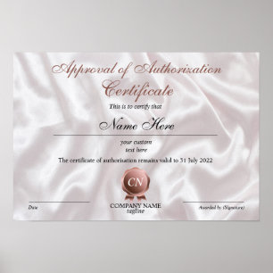 Affiche Certificat d'autorisation