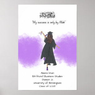 Affiche Certificat de diplôme d'études supérieures pourpre