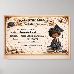 Affiche Certificat de fin d'études maternelles ludique