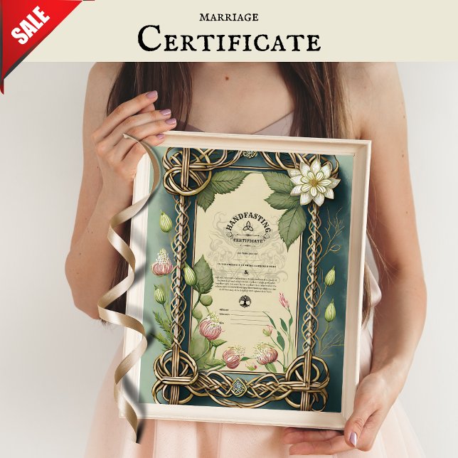 AFFICHE CERTIFICAT DE GESTION CELTIQUE VERT WICCA PAGAN (Créateur téléchargé)