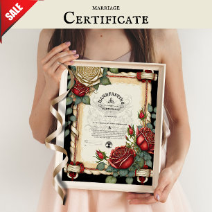 AFFICHE CERTIFICAT DE GESTION TARTAN ROSES ROUGE VERT
