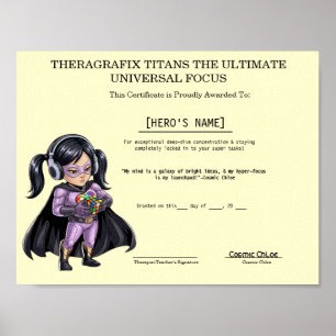 Affiche Certificat de jalons universels de l'autisme de Ch