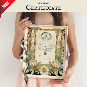 AFFICHE CERTIFICAT DE MANIPULATION FLORALE CELTIQUE WICCA