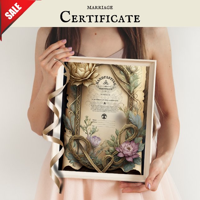 AFFICHE CERTIFICAT DE MANIPULATION FLORALE CELTIQUE WICCA  (Créateur téléchargé)