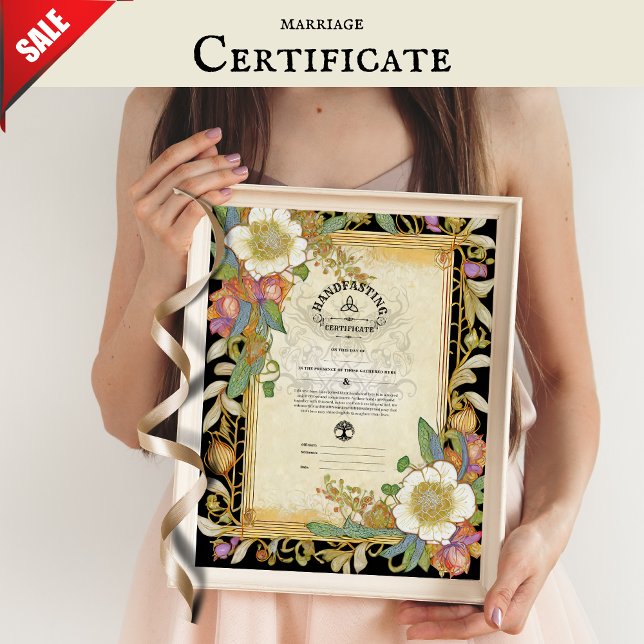 AFFICHE CERTIFICAT DE MANIPULATION FLORALE CELTIQUE WICCA  (Créateur téléchargé)