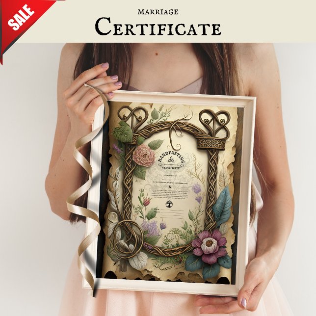 AFFICHE CERTIFICAT DE MANIPULATION FLORALE CELTIQUE WICCA  (Créateur téléchargé)