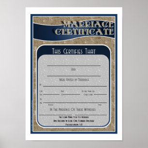 Affiche Certificat de mariage