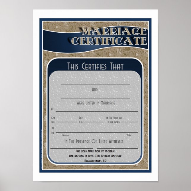 Affiche Certificat de mariage (Devant)