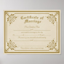 Certificat de mariage Art Imprimer