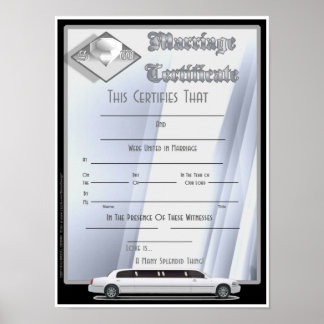 Affiche Certificat de mariage monographique