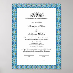 Affiche certificat de muslim nikkah