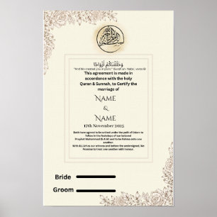 Affiche Certificat de nikkah islamique