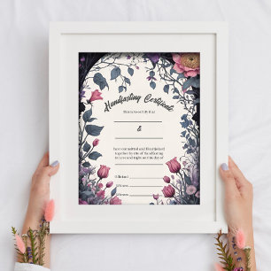 Affiche Certificat de port gothique Floral Garden